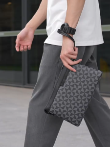 GLADIO Dompet Pria Simple Mewah Premium Kulit  Clucth GLD057B5 Pria Elegan Hitam Motif Aston