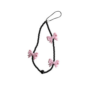 Cute Fashion Brand CASE HOUSE Electroplated Beaded Butterfly Knot Mobile Phone Chain Anti-Loss Lanyard Hand Rope Bead Hanging Decoration