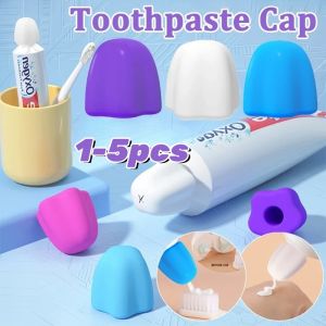 1-5PCS Toothpaste Pump Dispenser-Self Closing Silicone Toothpaste Cap for Bathroom Toothpaste Saver Home Oral Cleaning Gadged