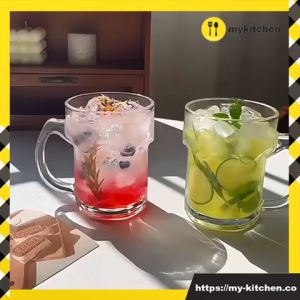 [MY KITCHEN] Large Capacity Fruit Tea Tumbler Glass Cup Mug Juice Drinkware Teacups Beer Cup Transparent Glass Glassware 大容量水果茶杯