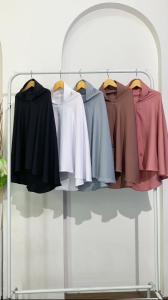 Kerudung Jilbab Instan Syari Anak Perempuan Polos Cantik - Putih & Pink Peach & Abu Yasta Fashion