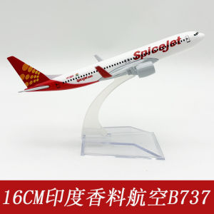 16cm Alloy Aircraft Model B737 SpiceJet Airways Aviation Plane Model Adults Fun Collectible Miniatures Airplane Gift Display