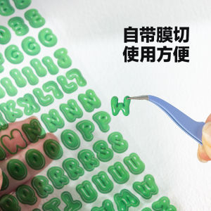 Korean Style Cute Digital Letters Stereo Waterproof Pet Notebook Sticker Package Cutting Film DIY Creative Journal Material Stickers