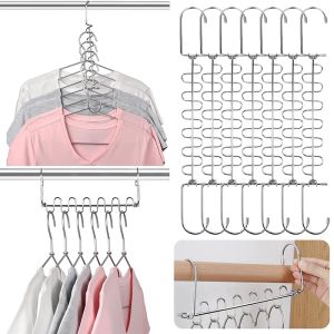 Multifunctional Stainless Steel Space Saving Hangers Closet Wardrode Cascading Hangers Magic Clothes Organizer Hook
