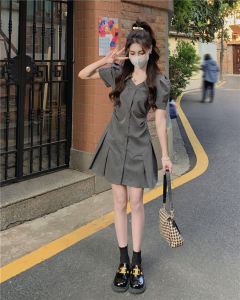 Elegant plus Size Short Sleeve Suit Dress Womens Korean Style Slimming Pleated Mini Skirt Trendy Summer Commute Dress