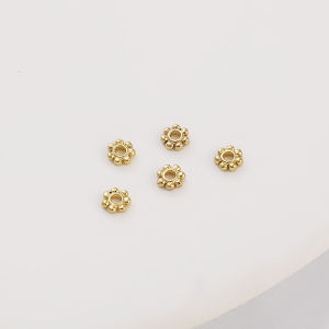 Handmade DIY 18K Gold Plated Bead Spacer Bracelet Necklace Earring Pendant Accessories Alloy Fashion Jewelry Components