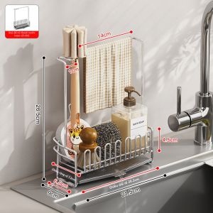 Giá Đựng Khăn Vệ Sinh và Bọt Biển bằng Thép Không Gỉ 304 Hẹp