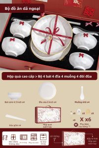 YANJIA | Bộ Dụng Cụ Ăn Trang Nhã Làm Quà Cưới hoặc Tân Gia