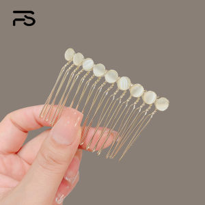 Korean Style Cat Eye Stone Comb Hair Clip Womens Fashion Hair Accessories Side Bangs Back Hair Styling Tool Alloy Embedded