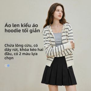 INMAN | Áo Cardigan Len Knit Cổ Đô Có Hai Dây Kéo