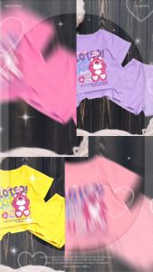 Bộ bé gái hình gấu dâu chữ LOTSO tím cho bé gái siêu xinh cho bé 6-24kg.BGL40.