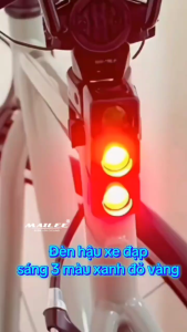 Đèn Hậu Xe Đạp Ba Màu Sạc Type-C Pin Bền 480mAh Cảm biến phanh Đèn Đạp Xe An Toàn Ban Đêm- KAVI