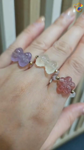 Collection Grade Moonstone Beaded Rings (Flower / Ribbon) (3 Types to Choose)