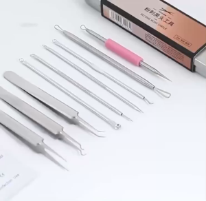 Professional Blackheads Whiteheads Remover Extractor Acne Comedone Skin Tool Kit 8pcs 八件套祛痘套装