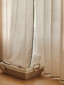 Nature Wind Sunshine | Black Edge French Vintage Style Sheer Curtains