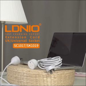 1 Way 5 Meter Cable Ldnio Power Extension Cord Socket 10A High Power Three Plugs TRAVEL British Standard Universal Power Socket Power Strips Wall Multiplug Socket UK 3 PIN PLUG White Safety Global 电源延长线