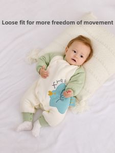 Front-Opening Warmth Belly Protection Baby Romper