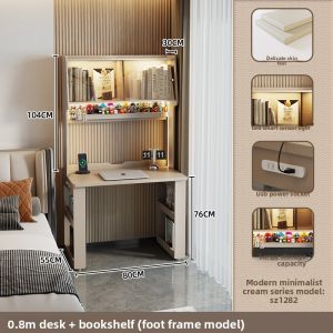 ZUNTONGGE | Luxurious Desk with Shelf 80cm