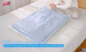 TAILI 10PCS Vacuum Compression Bags for Comforter and Blankets Jumbo Vacuum storage Seal Bags for Bedding 80*100cm Space Saver Bags for Clothes Pillows Saving More Closet Space