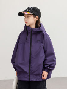 Purple Autumn 2026 New Hooded Jacket Boys Mid to Large Size Climbing Clothing