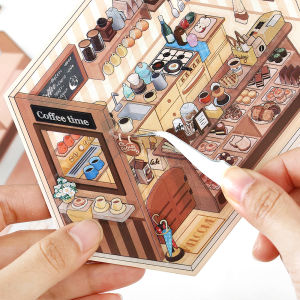 Tem Dán Trang Trí Góc Phòng 3D Dễ Thương Tự Làm Hình Cảnh Cabin Nhỏ Đồ Dùng Học Tập Quà Tặng Lễ Hội