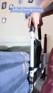 I.Rumah Assist Handle Bed Rail Safety Get Up Handle Secure Bed Rail Assisting for Elderly Expectant Mother Aid Handrail Get Up Rail