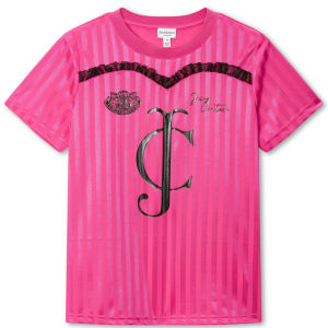 Juicy Couture | Glossy Lace Insert White Printed Short Sleeve T-shirt
