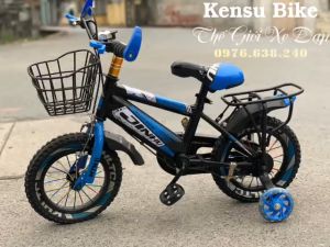 Xe đạp trẻ em cho con trai từ 3 đến 5 tuổi xe trang bị tay lái thể thao sừng trâu khung thép chắc chắn - lắp ráp hoàn thiện 95% xe