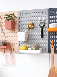 LuckyLife ชั้นวางของติดผนัง กระดานแขวนผนัง ชิ้นส่วนแยก สามารถ DIY ได้เอง สีเขียว