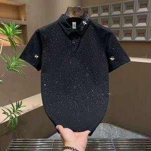 Áo Thun Polo Tay Ngắn Thêu Bướm Cỡ Lớn Mùa Hè Cho Nam Áo Thun Cotton Thoáng Khí Thấm Hút Mồ Hôi Thường Ngày Đi Làm