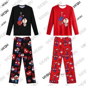 Bộ Đồ Thể Thao 2 Món Dành Cho Trẻ Em Spider-Man & Hello Kitty Áo Thun Dài Tay Và Quần Ngủ Bộ Đồ Thường Ngày Dành Cho Cặp Đôi Dành Cho Trẻ Em/người Lớn