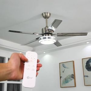 GEJIESE Ceiling fan with light nordic modern chandelier 42/48/52 inch industrial ceiling fans with remote control 3 lights changes 6 speeds led silent chandelier for living room bedroom
