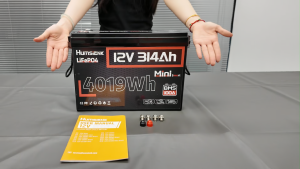 [Ready Stock / 24H Ship] HumsiENK 12V 300Ah 314Ah Mini Bluetooth LiFePO4 Lithium Battery Solar Energy Battery Grade A cells 15000+ CycleLife BMS(200A)