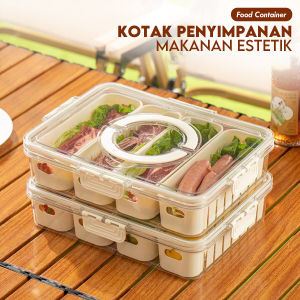 PROMO!! Food Container Kotak Penyimpanan Makanan di Kulkas Dengan Tutup / Wadah Tempat Saringan Sayuran Buah dan Daging / Rak Bumbu Dapur Food Storage Preparation Besar Kontainer Makan Beku Segar Tertutup Transparan Termurah (A02/A03/A04/A08)