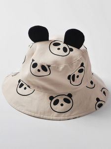 Baby Boy Baby Girl Hat Summer Thin Cute Super Cute Panda Baby Sunshade Hat Childrens Bucket Hat Spring and Autumn Bucket Hat