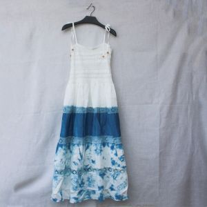 Tie Dye Dress Trip Shoot Summer Ethnic Style Lijiang Yunnan Dali Bai Ethnic Handmade Blue Dyed Grass and Wood Dyed Dress