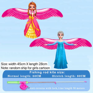 Believe Large Size Fishing Rod Kite Saranggola for Kids Huge Handheld Eagle Bird Animal Kite with Long String and Handle Stretchable Rod Easy to Launch Outdoor Sports Games for Family Bonding Ready Stock PH