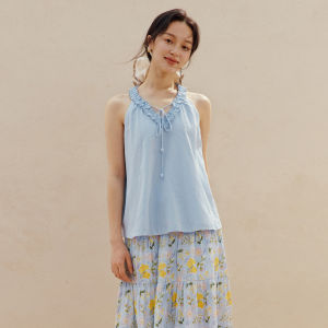 INMAN | Áo Thun Cotton Cổ V Thiết Kế Tai Ngọt