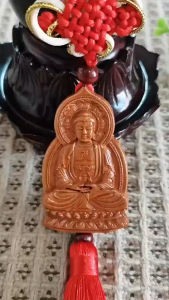 Dây treo trang trí ô tô hình các vị phật Tượng phật làm từ gỗ hương gụ