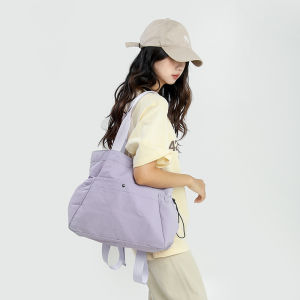 Large Capacity Canvas Tote Bag Mommy Fitness Yoga Womens Commuter Travel Single Shoulder Bag Japanese Style Soft Backpack