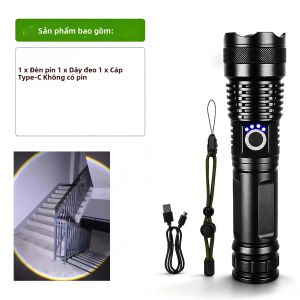 Đèn Pin LED XHP350 6000M Đèn Pin Sạc Loại C Tầm Xa Dùng Cho Cắm Trại Ngoài Trời Đi Bộ Đường Dài Câu Cá Khẩn Cấp Chống Nước