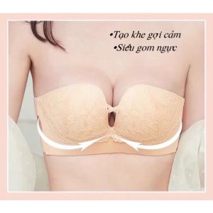 ÁO NGỰC NỮ QUÂY NGANG SIÊU NÂNG KHÔNG TUỘT BÁM DÍNH VÀO DA THÁO DÂY ĐƯỢC X LACE PUSH UP BRA S975 Braletteshousevn