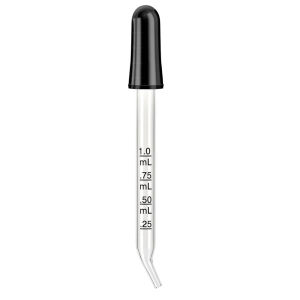 Glass Pipette Dropper Ear and Eye Dropper with Bent & Straight Tips 1 ml Droppers for Essential Oils Lab Crafts Measuring