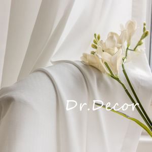 Dr.Decor Anti-Scratch Day Curtain Semi-transparent  Sheer Curtain for Window 透光不透人纱帘 White Tulle for Sliding Door