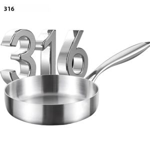 Chảo Chiên Inox 316 16/20Cm Chảo Không Sơn Phủ Chảo Xào Cho Nấu Ăn Bằng Cảm Ứng Nhà Bếp Gia Đình Đồ Nấu Nướng
