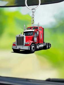 1 piece of truck pattern multifunctional keychain DIY backpack hanging decoration Can be used for car decoration