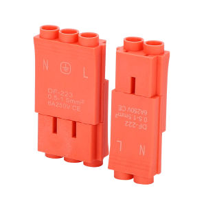 LED Lighting fixtures Quick Connect Terminals DF-222/223 Hard wire docking 2/3 Pin Plug Wire Electrical Connector Compact Push-in Wire to plug