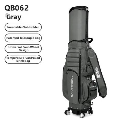 PGM GOLF | Hard Shell Airline Compatible Telescopic Spinner Golf Bag