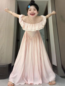 French Style Gentle Elegant One Shoulder Long Slim Dress Beautiful Waist Cinched Summer New Arrival Unique Long Skirt