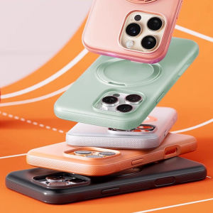 360 ° Free Rotating Alloy Ring Stand Phone Case For iPhone 16 15 14 Pro Max Fit For MagSafe Non-Slip Bumper Matte Back Cover For iPhone 16 Pro Max Plus Translucent Slim Military Shockproof Protection Casing